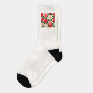 Camellia Japonica Floral Socks