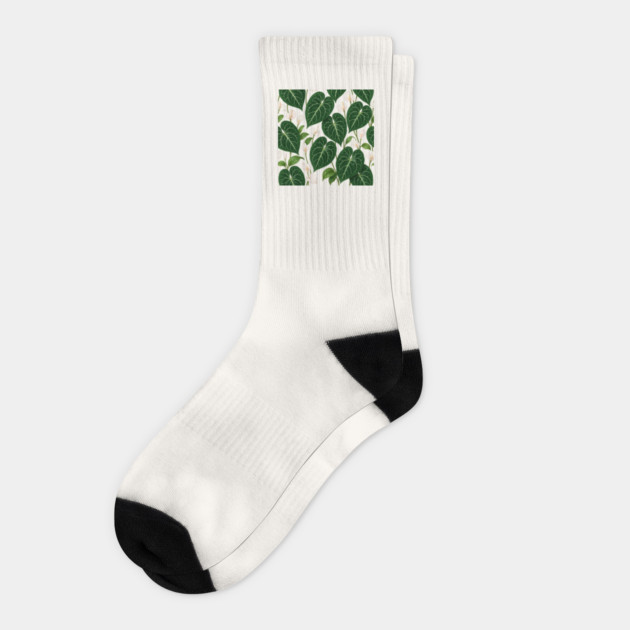 Floral Anthurium Crystallinum  - Modern Socks by Sharafeldin  's Store