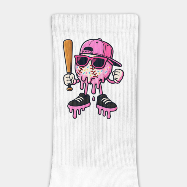 Baseball-Drip–Pink-Ice-Cream-Baseball by ArtistTee ⭐⭐⭐⭐⭐