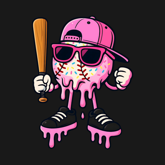 Baseball-Drip–Pink-Ice-Cream-Baseball by ArtistTee ⭐⭐⭐⭐⭐