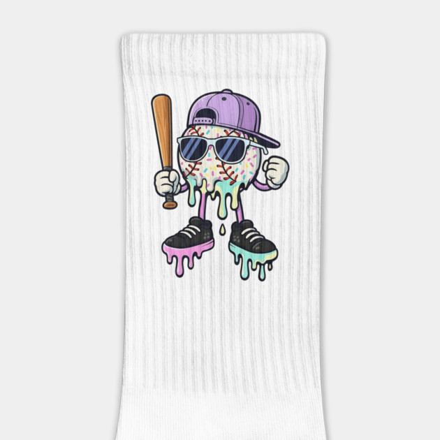Baseball Drip – Pink Ice-Cream Baseball Mascot with Sunglasses by ArtistTee ⭐⭐⭐⭐⭐