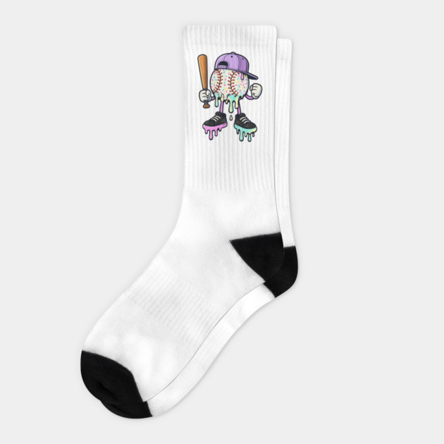 Baseball-Drip-Icecream Socks by ArtistTee ⭐⭐⭐⭐⭐