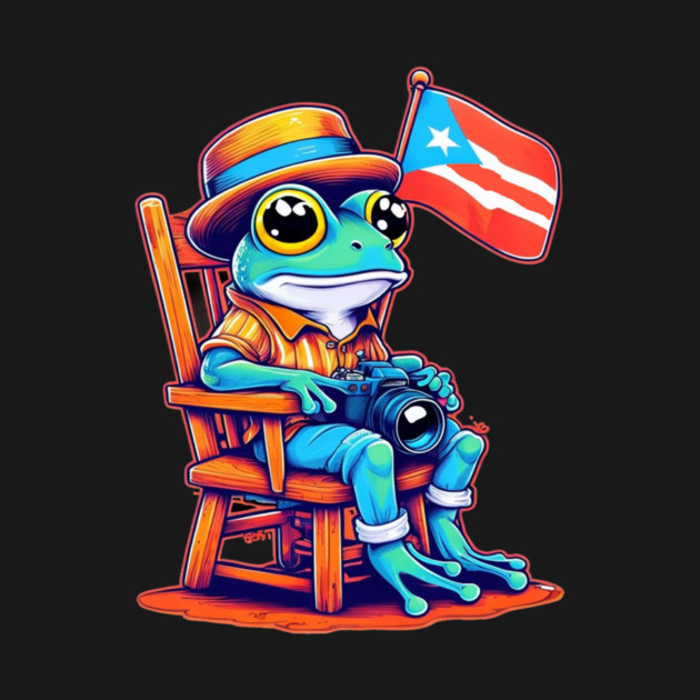 Coqui Frog Puerto Rico Flag Taino Boricua Hispanic T-Shirt