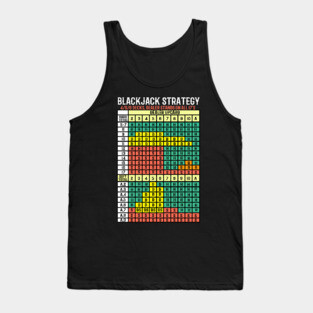 Blackjack Strategy Card I Card Deck I Casino  graphic Tank Top