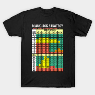 Blackjack Strategy Card I Card Deck I Casino  graphic T-Shirt