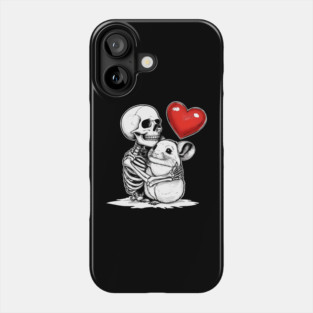Skeleton Hugging Chinchilla Halloween Chinchilla Lover Chinchilla Mom Dad Happy Halloween Phone Case