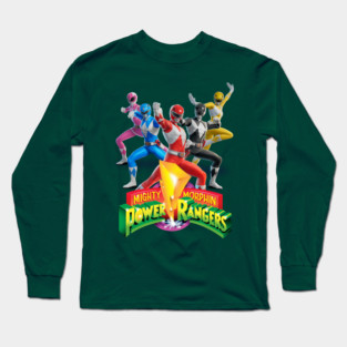 Power Rangers Action Pose Retro Long Sleeve T-Shirt