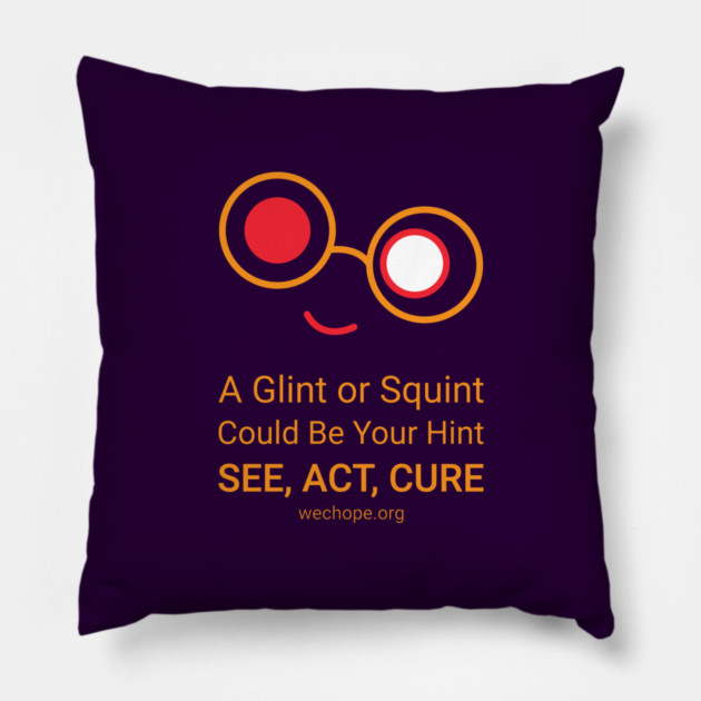 A Glint or Squint – Gold Pillow by World Eye Cancer Hope