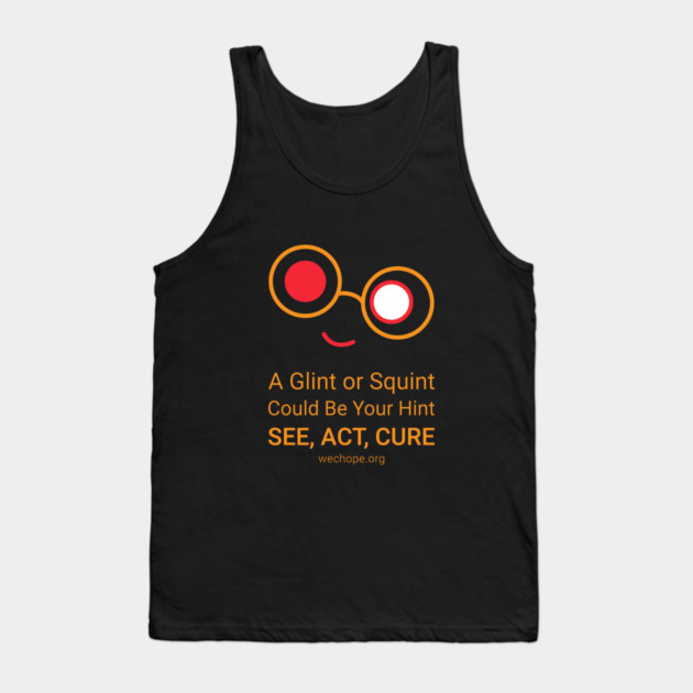 A Glint or Squint – Gold Tank Top by World Eye Cancer Hope