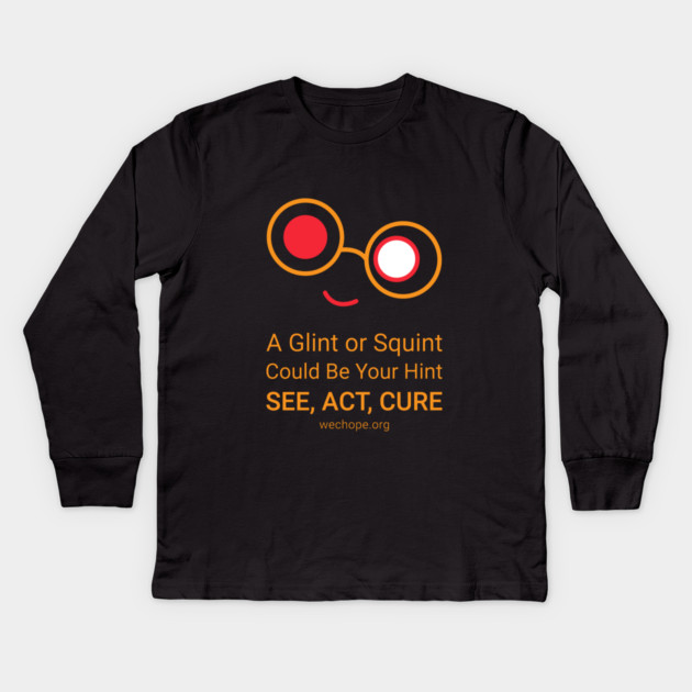 A Glint or Squint – Gold Kids Long Sleeve T-Shirt by World Eye Cancer Hope