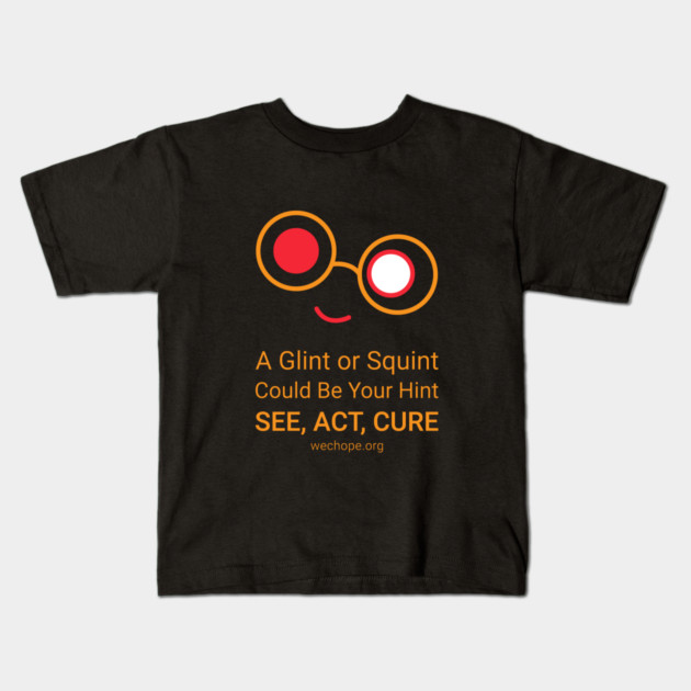 A Glint or Squint – Gold Kids T-Shirt by World Eye Cancer Hope
