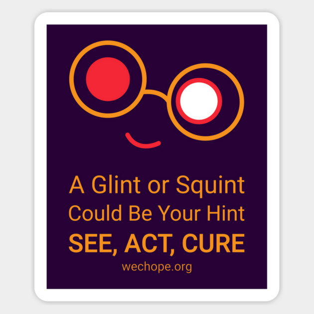 A Glint or Squint – Gold Sticker by World Eye Cancer Hope