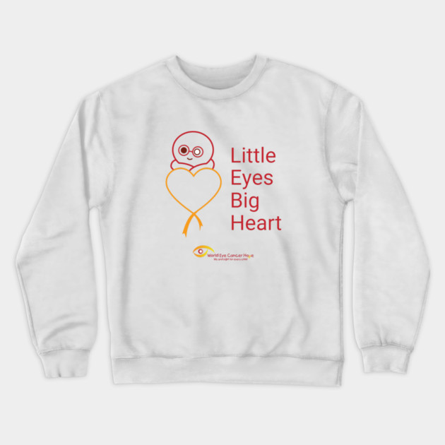 Little Eyes Big Heart - Red Crewneck Sweatshirt by World Eye Cancer Hope