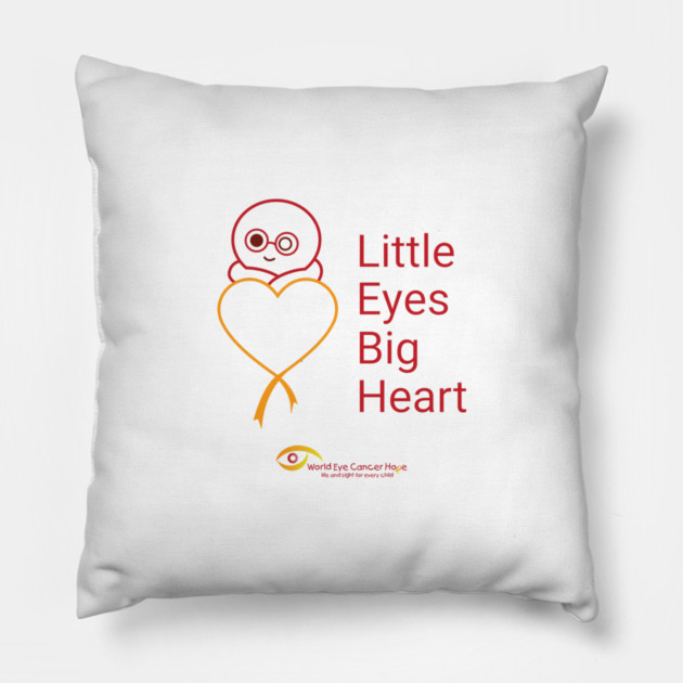 Little Eyes Big Heart - Red Pillow by World Eye Cancer Hope