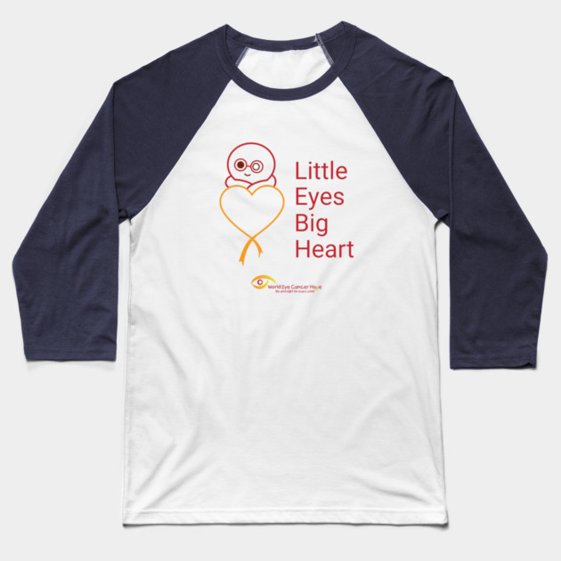 Little Eyes Big Heart - Red Baseball T-Shirt by World Eye Cancer Hope