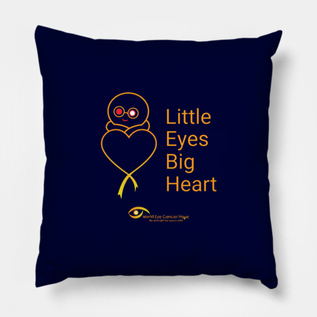 Little Eyes Big Heart – Gold Pillow by World Eye Cancer Hope
