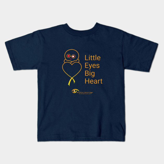 Little Eyes Big Heart – Gold Kids T-Shirt by World Eye Cancer Hope