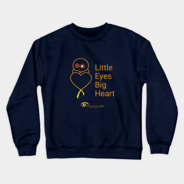 Little Eyes Big Heart – Gold Crewneck Sweatshirt by World Eye Cancer Hope