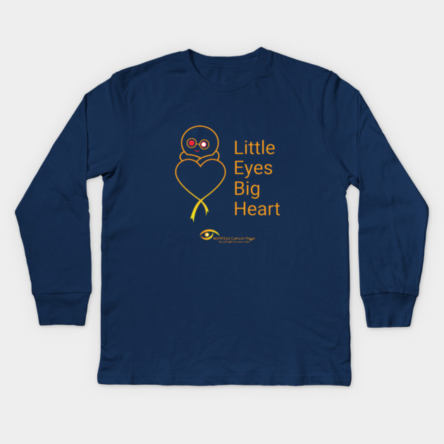 Little Eyes Big Heart – Gold Kids Long Sleeve T-Shirt by World Eye Cancer Hope