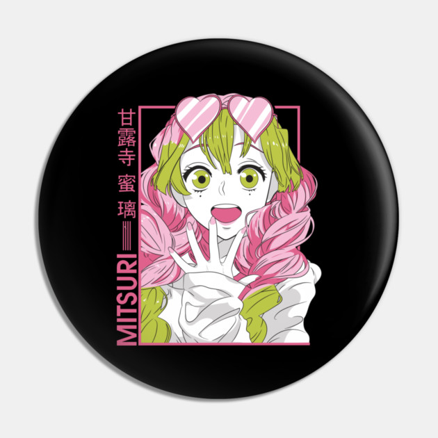 Demon Slayer Mitsuri Love Hashira Design Pin by Otaku Vibes