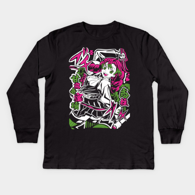 Demon Slayer Mitsuri Whip Blade Slash Kids Long Sleeve T-Shirt by Otaku Vibes