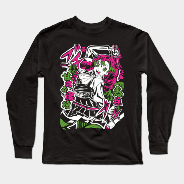 Demon Slayer Mitsuri Whip Blade Slash Long Sleeve T-Shirt by Otaku Vibes