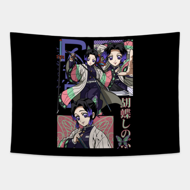 Demon Slayer Shinobu Insect Hashira Art Tapestry by Otaku Vibes