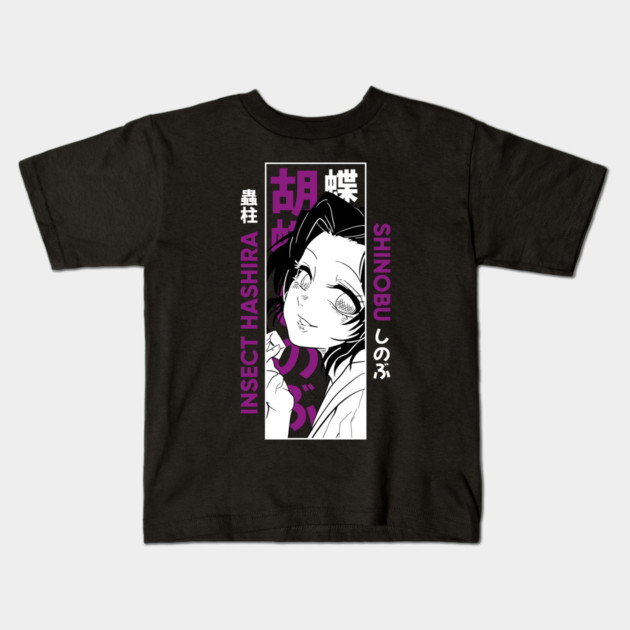 Demon Slayer Shinobu Calm and Deadly Kids T-Shirt by Otaku Vibes