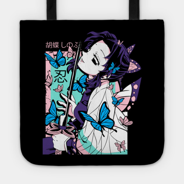 Demon Slayer Shinobu Butterfly Blade Pose Tote by Otaku Vibes