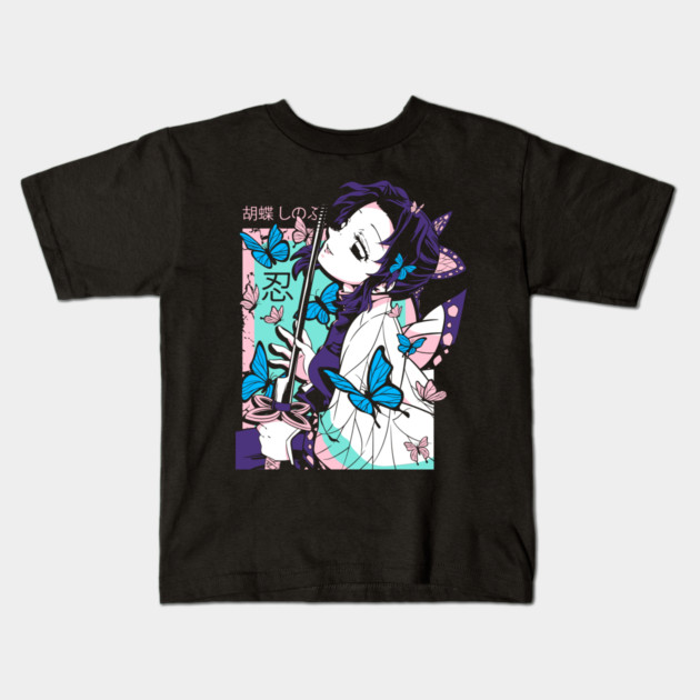 Demon Slayer Shinobu Butterfly Blade Pose Kids T-Shirt by Otaku Vibes