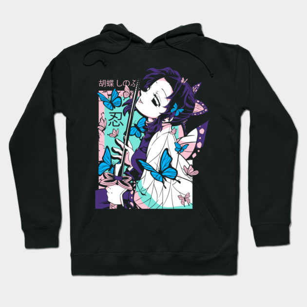 Demon Slayer Shinobu Butterfly Blade Pose Hoodie by Otaku Vibes