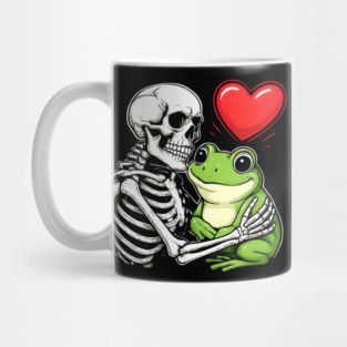 Skeleton Hugging Frog Halloween Frog Lover Frog Mom Dad Happy Halloween Mug