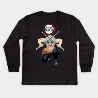 Demon Slayer - Inosuke in Action Kids Long Sleeve T-Shirt