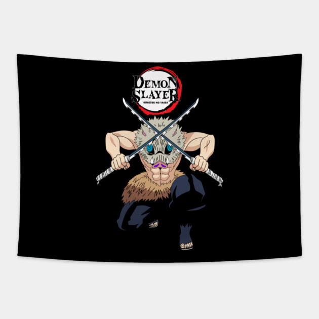 Demon Slayer - Inosuke in Action Tapestry by Otaku Vibes