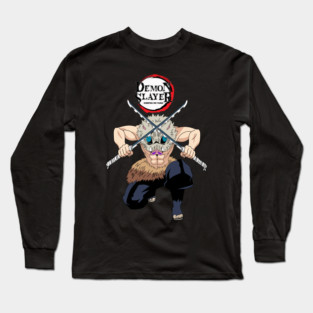Demon Slayer - Inosuke in Action Long Sleeve T-Shirt