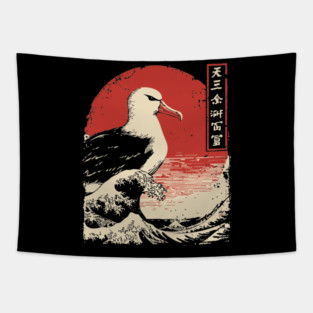 Majestic Seagull and The Great Wave Art Tapestry