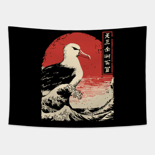 Majestic Seagull and The Great Wave Art Tapestry by TuncGK
