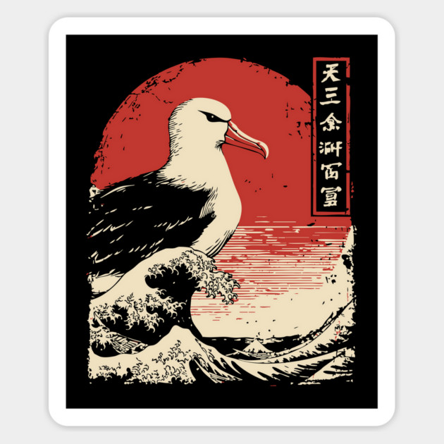 Majestic Seagull and The Great Wave Art Magnet by TuncGK