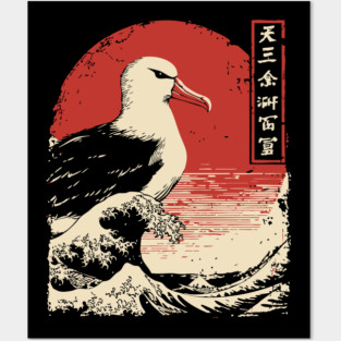 Majestic Seagull and The Great Wave Art Posters and Art
