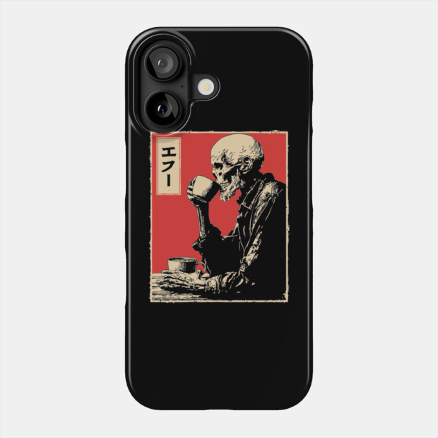 Funny Zombie Needs Coffee Vintage Japanese Art Phone Case by TuncGK