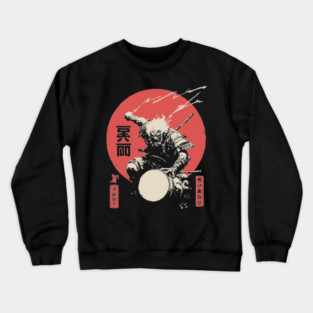 Raijin God of Thunder Vintage Japanese Mythology Crewneck Sweatshirt