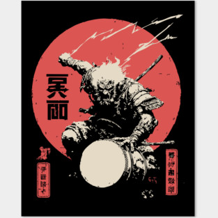 Raijin God of Thunder Vintage Japanese Mythology Posters and Art
