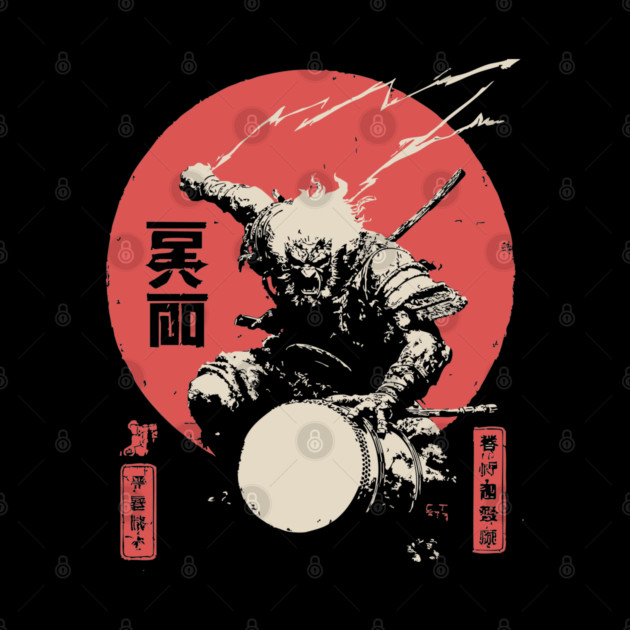 Raijin God of Thunder Vintage Japanese Mythology by TuncGK