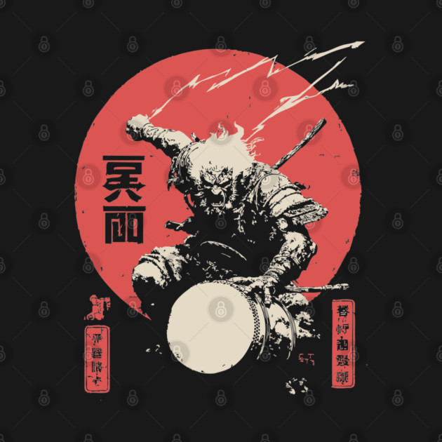 Raijin God of Thunder Vintage Japanese Mythology by TuncGK