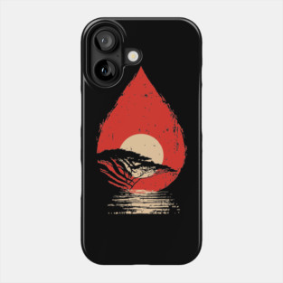 Serene Sunset in a Drop Surreal Nature Art Phone Case