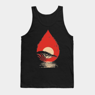 Serene Sunset in a Drop Surreal Nature Art Tank Top