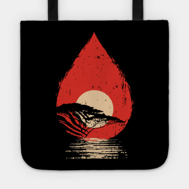 Serene Sunset in a Drop Surreal Nature Art Tote by TuncGK