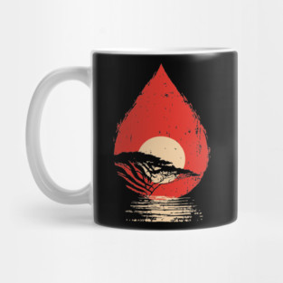 Serene Sunset in a Drop Surreal Nature Art Mug