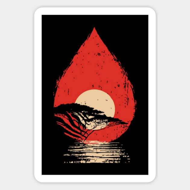 Serene Sunset in a Drop Surreal Nature Art Magnet by TuncGK