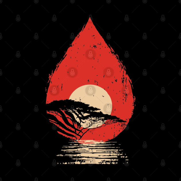 Serene Sunset in a Drop Surreal Nature Art by TuncGK